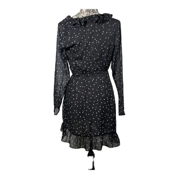 By the Way Revolve Rachel Star Print Long Sleeve Black and White Mini Dress - Picture 5 of 9